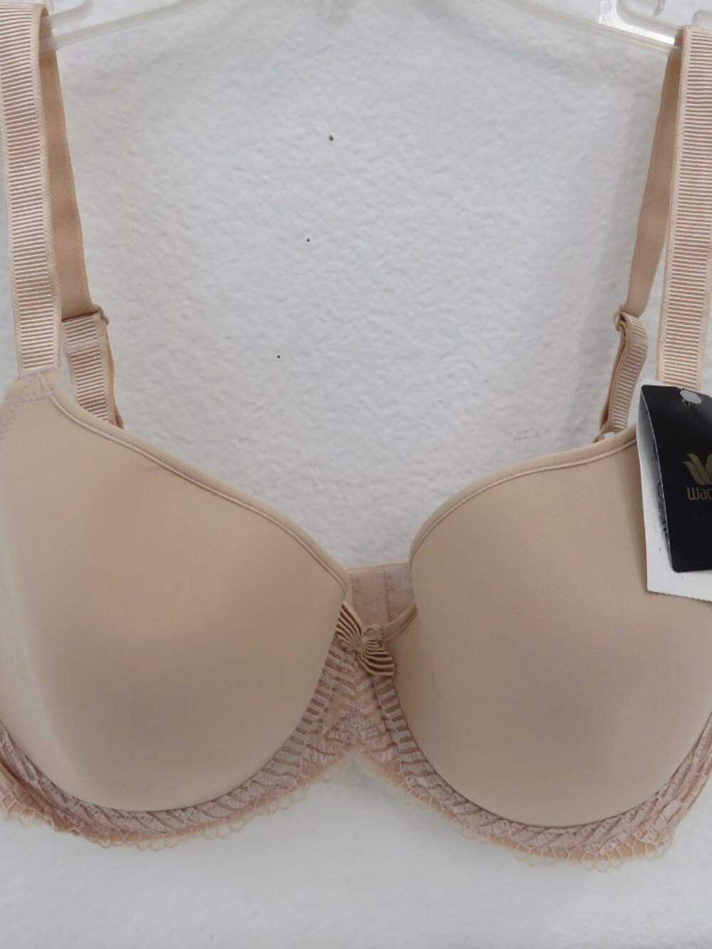 (#123) Wacoal 853117 Nude Underwire T-Shirt Bra Lace Trim Size 34G Beige - Picture 2 of 8
